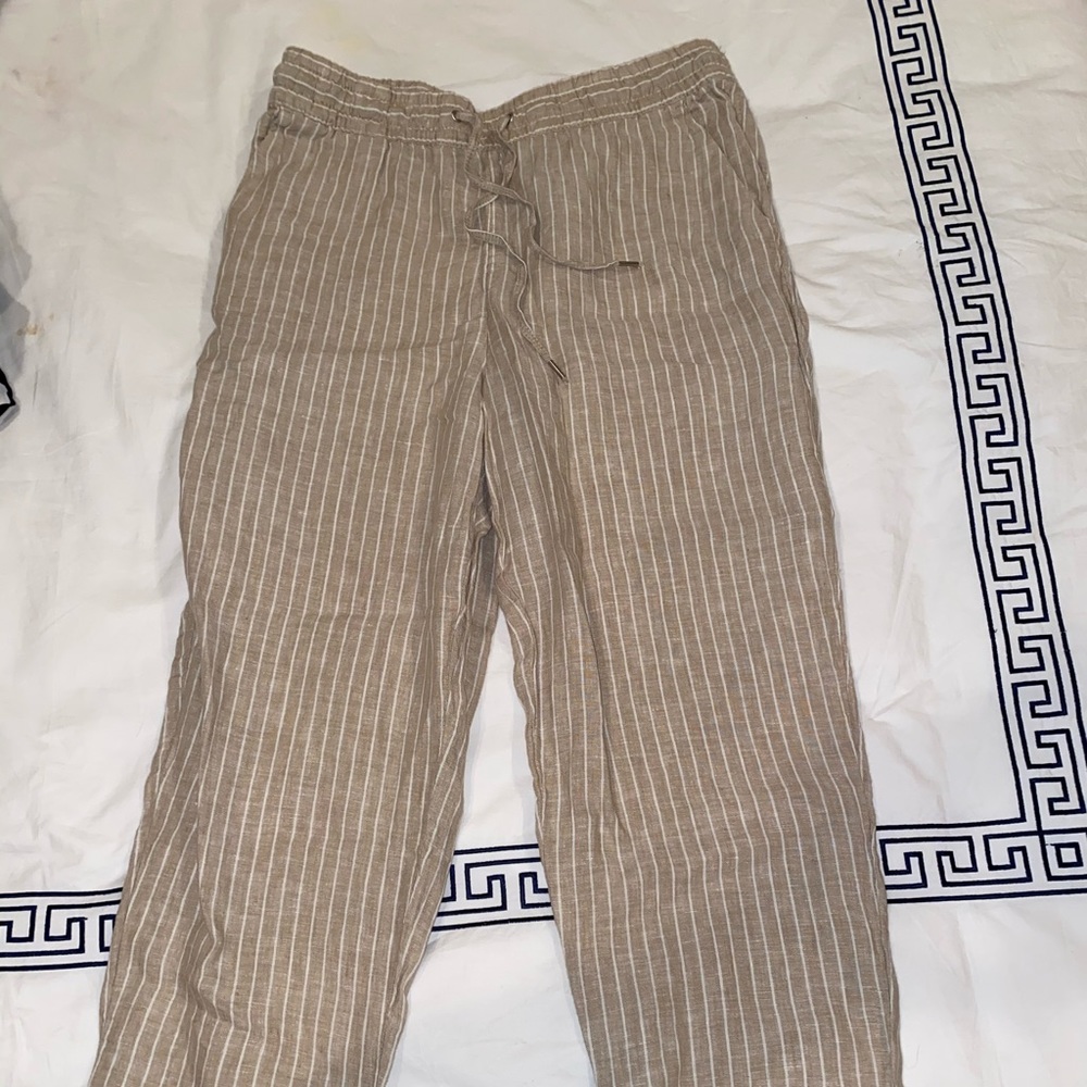 H&M linen striped pants